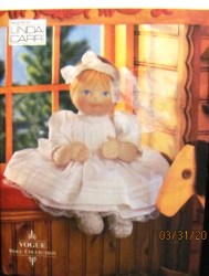 9230 VOGUE 15'' CLOTH BABY DOLL, DRESS, BLOOMERS, BOOTIES PATTERN uncut